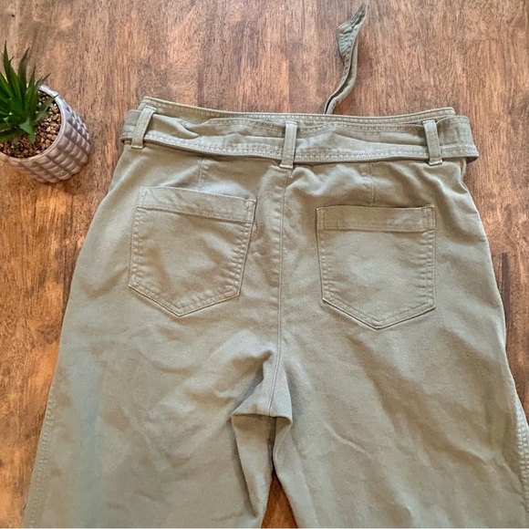 LOFT Women’s Green Belted Straight-Leg Pants Size 10 - Picture 3 of 6